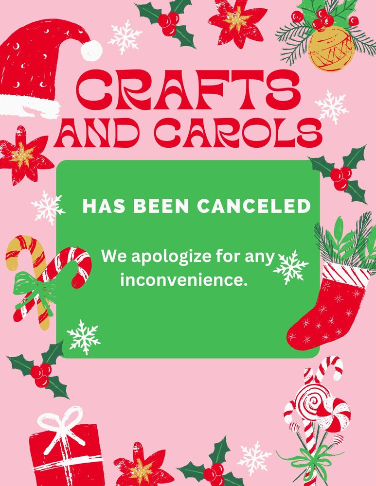 Flyer stating that the event has been canceled