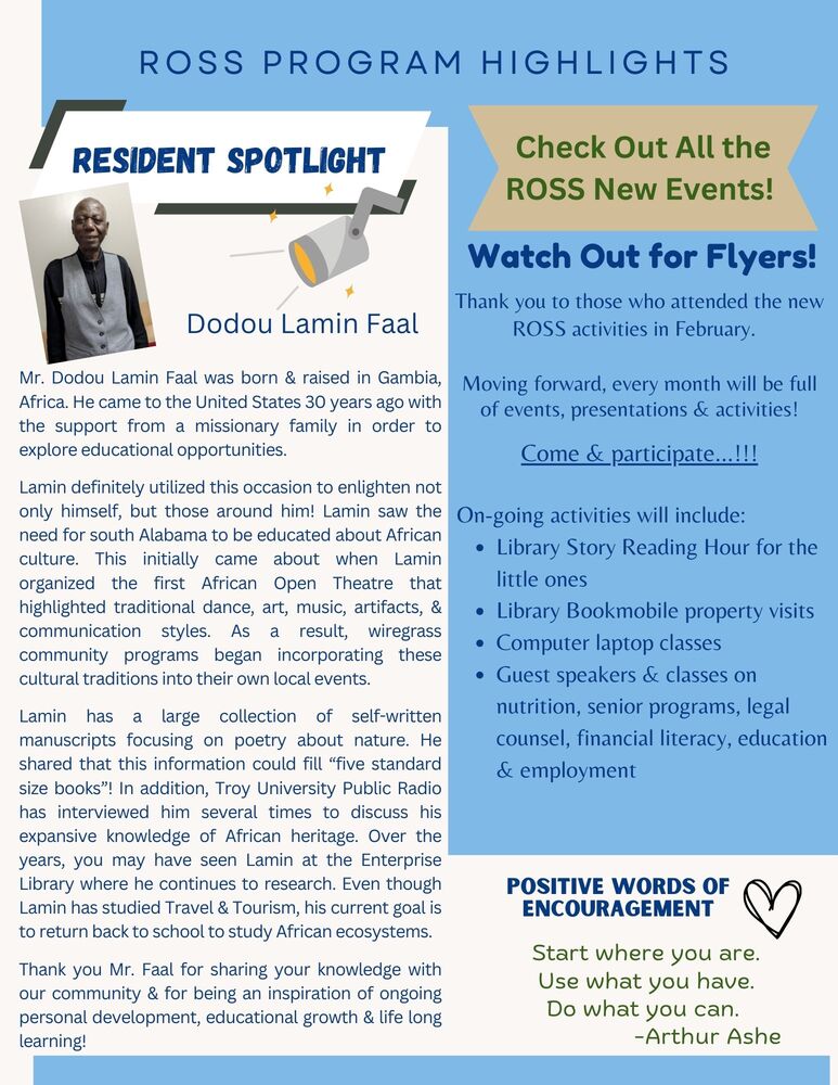 Resident Spotlight, Positive Words of Encouragement 